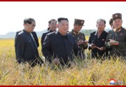 軍傘下の農場を現地視察した金正恩氏（2019年10月9日付朝鮮中央通信より）